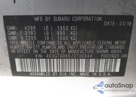 2018 Subaru Impreza 2.0I Premium из США, поврежденный, VIN 4S3GTAD66J3730344